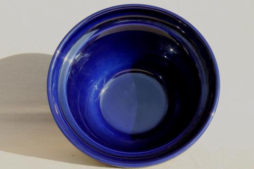 photo of cobalt blue Fiesta hostess bowl & relish dishes, newer Homer Laughlin Fiestaware #4