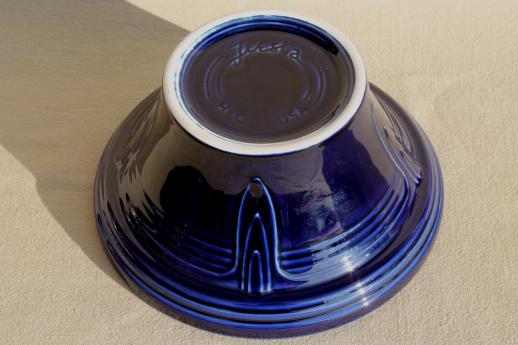 photo of cobalt blue Fiesta hostess bowl & relish dishes, newer Homer Laughlin Fiestaware #5