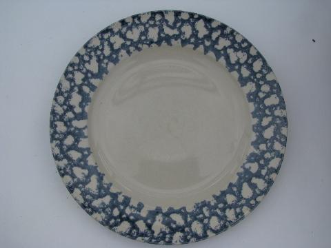 photo of cobalt blue sponge border, newer Gibson pottery spongeware #2