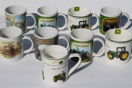 photo of collectible John Deere tractor mugs, Gibson ceramic coffee cups lot #1