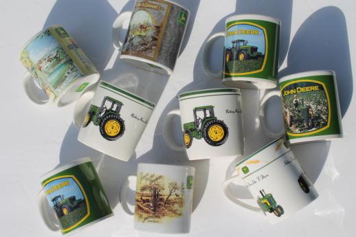 photo of collectible John Deere tractor mugs, Gibson ceramic coffee cups lot #4