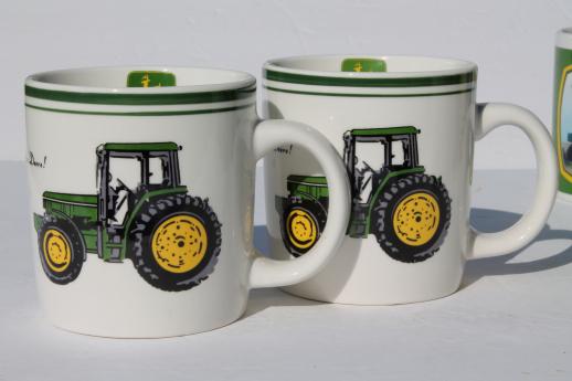 photo of collectible John Deere tractor mugs, Gibson ceramic coffee cups lot #5