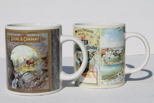 photo of collectible John Deere tractor mugs, Gibson ceramic coffee cups lot #7