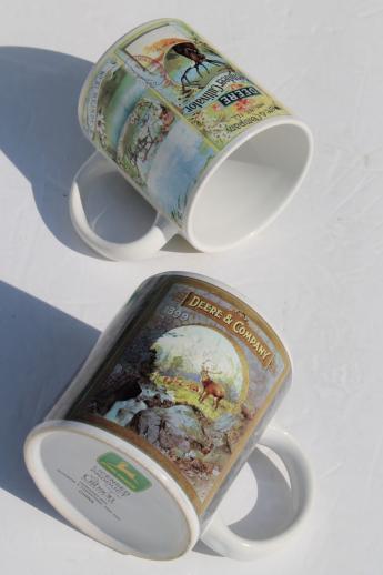 photo of collectible John Deere tractor mugs, Gibson ceramic coffee cups lot #8