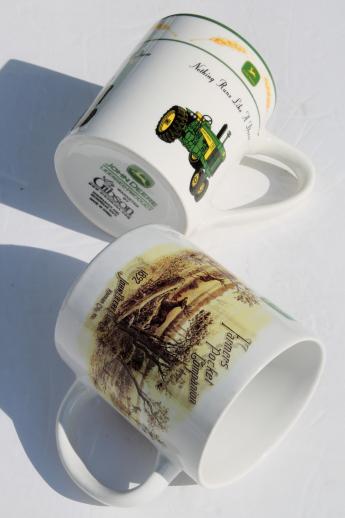 photo of collectible John Deere tractor mugs, Gibson ceramic coffee cups lot #10