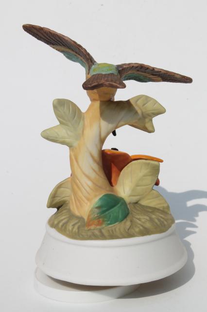 photo of collectible bisque china hummingbirds, vintage music box & hummingbird figurine #10