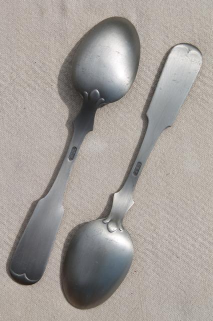 photo of collectible pewter spoons, 13 Early American colonies historical state spoon collection #9