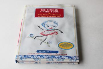 catalog photo of collectible vintage Kitchen Linens hardcover book, color photos fabric & fancy work