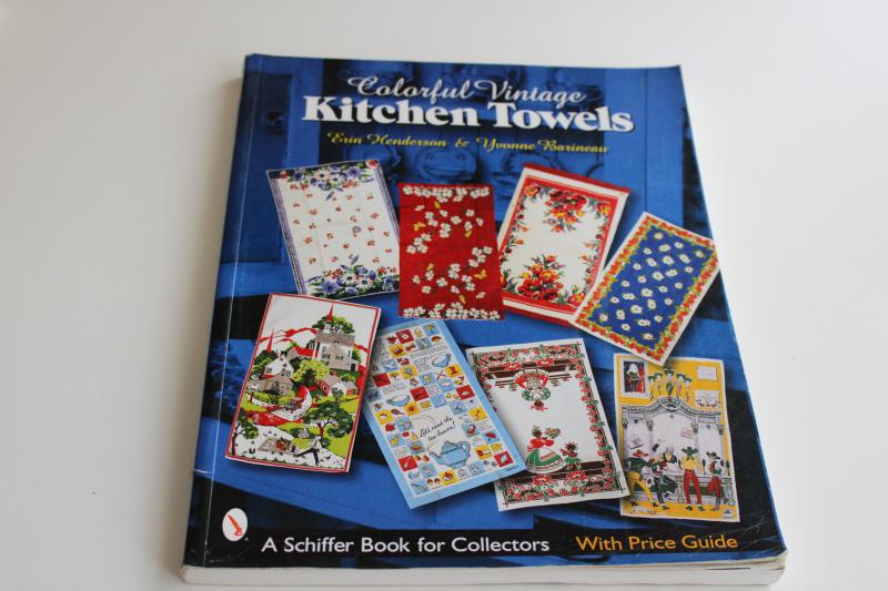 photo of collecting kitchen linens, vintage identification guide color photos out of print reference book #1