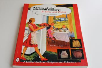 collecting mid-century kitchen aprons, vintage guide color photos out of print reference book