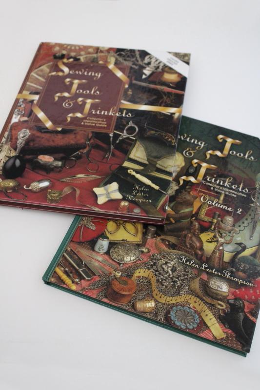 photo of collecting vintage sewing tools, two volume identification guide color photos reference books #1