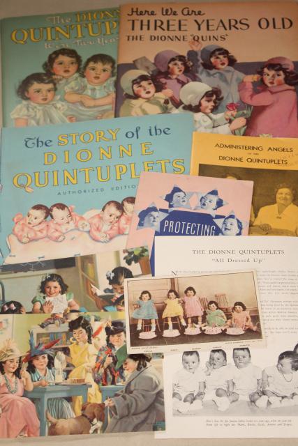 photo of collection Dionne Quintuplets Quints photos, books, vintage paper ephemera lot #1