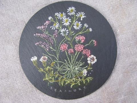 photo of collection English slate stone coasters, England flowers, Welsh dragon #4