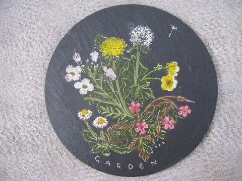 photo of collection English slate stone coasters, England flowers, Welsh dragon #5