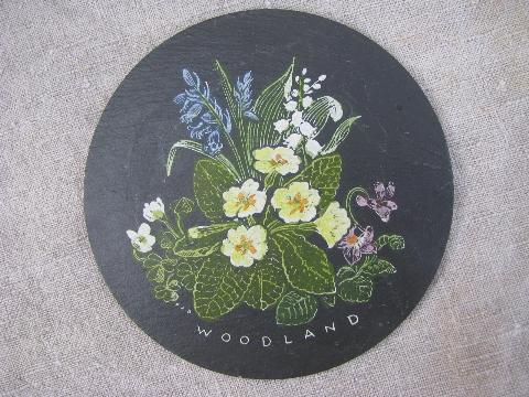 photo of collection English slate stone coasters, England flowers, Welsh dragon #6