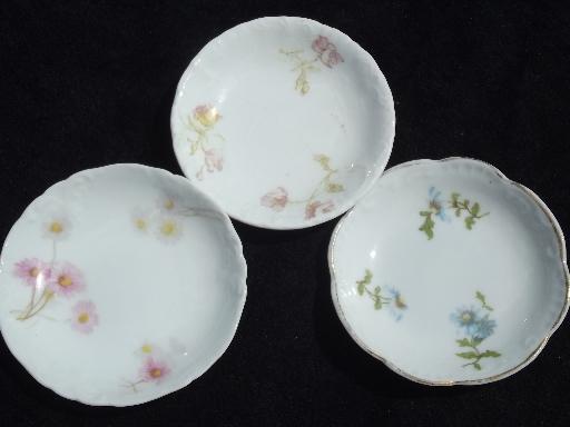 photo of collection of 12 old antique china butter pat plates, transferware etc. #6