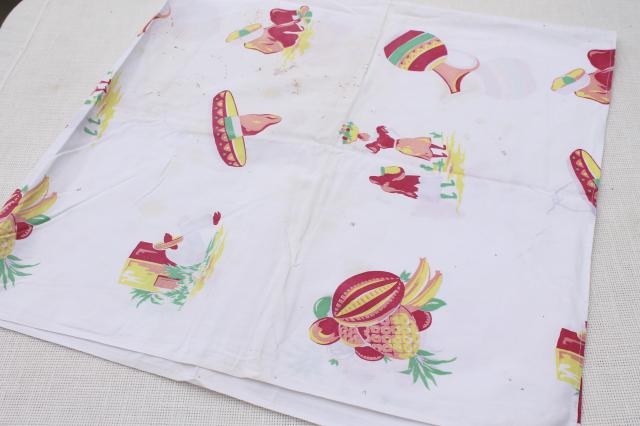 photo of collection of 50s 60s vintage tablecloths, retro prints for kitchen, dinette, patio table! #7