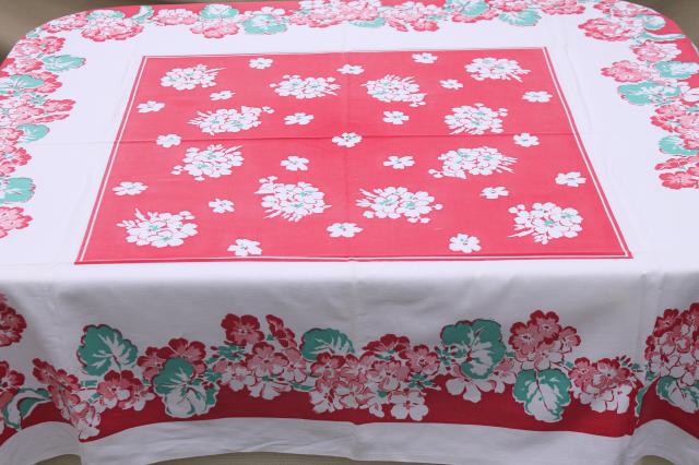 photo of collection of 50s 60s vintage tablecloths, retro prints for kitchen, dinette, patio table! #8