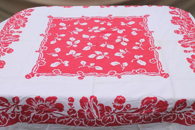 photo of collection of 50s 60s vintage tablecloths, retro prints for kitchen, dinette, patio table! #17