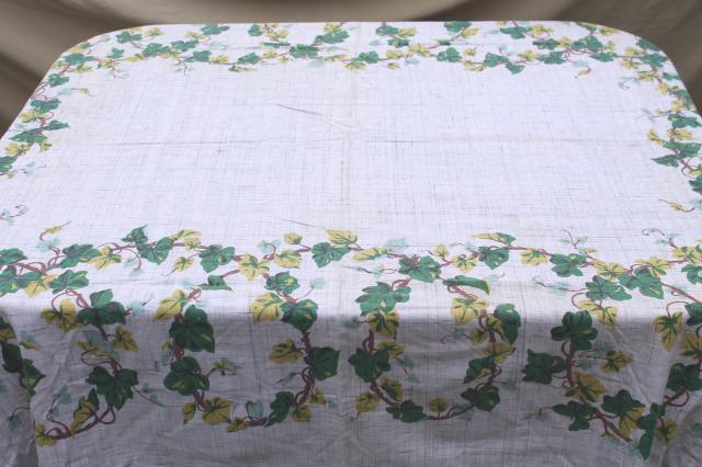 photo of collection of 50s 60s vintage tablecloths, retro prints for kitchen, dinette, patio table! #19