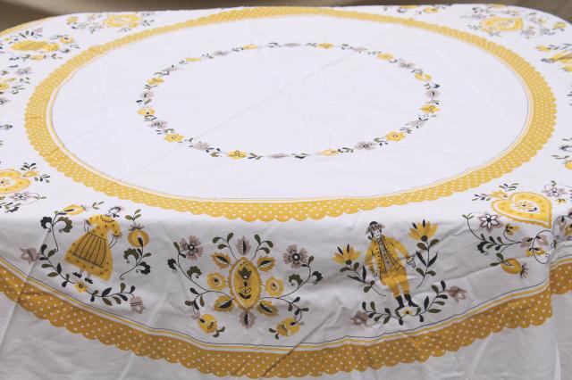 photo of collection of 50s 60s vintage tablecloths, retro prints for kitchen, dinette, patio table! #24