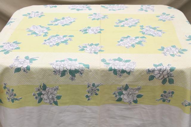 photo of collection of 50s 60s vintage tablecloths, retro prints for kitchen, dinette, patio table! #27