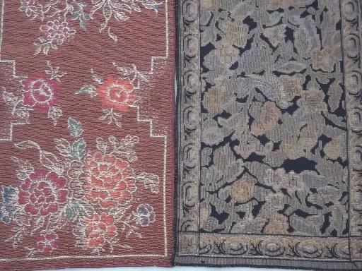 photo of collection of Arts & Crafts vintage table runners, brocade & plush tapestry #3