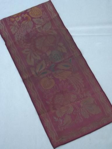 photo of collection of Arts & Crafts vintage table runners, brocade & plush tapestry #8