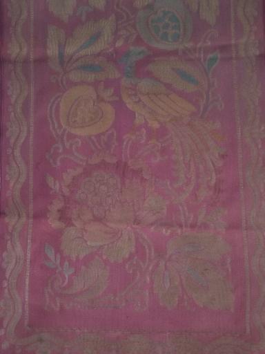 photo of collection of Arts & Crafts vintage table runners, brocade & plush tapestry #9