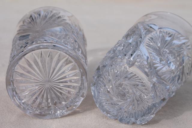 photo of collection of antique & vintage pressed pattern glass tumblers, cut glass patterns #5