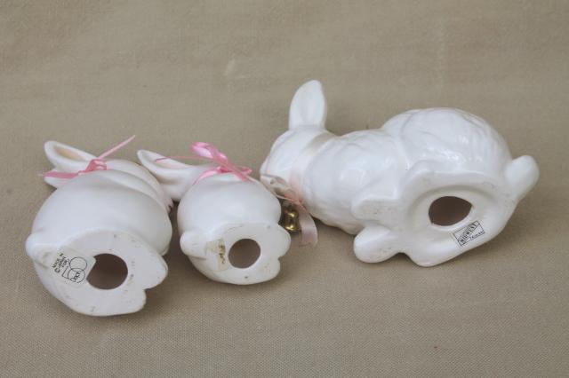 photo of collection of china bunny rabbit figurines, family of little white bunnies & Dept. 56 Easter decorations #10