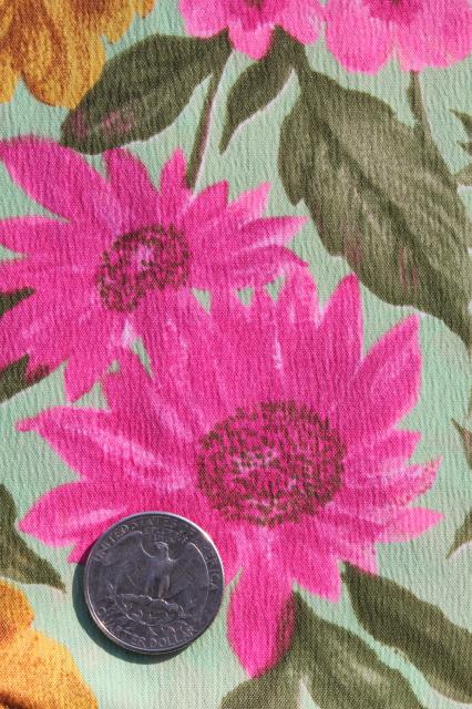 photo of collection of flowered prints 70s vintage fabric lot silky polyester pretty florals #7