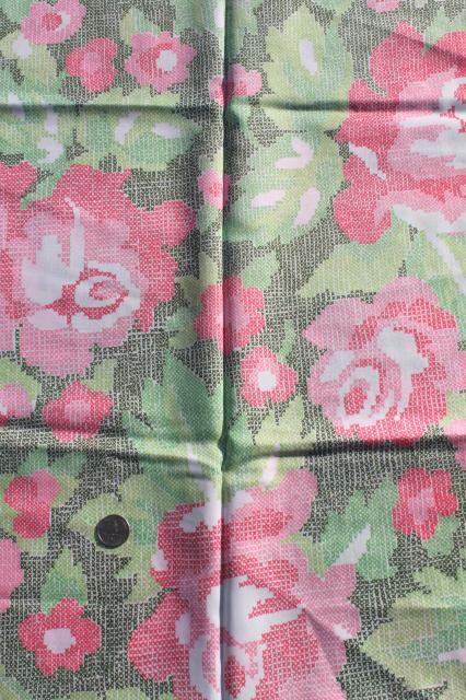 photo of collection of flowered prints 70s vintage fabric lot silky polyester pretty florals #12