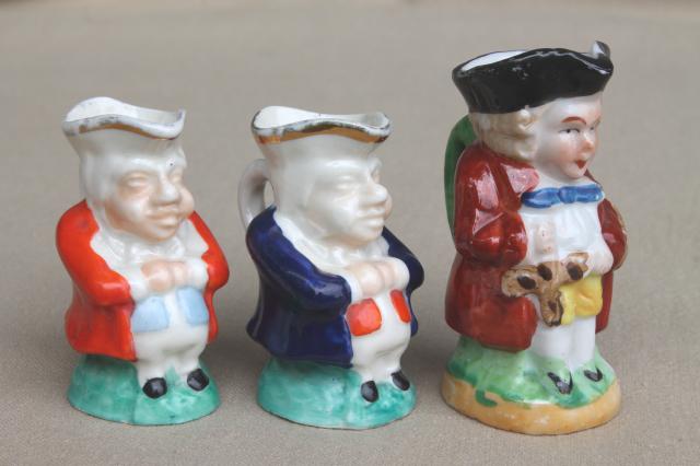 photo of collection of miniature Toby mugs, England and Occupied Japan china #1