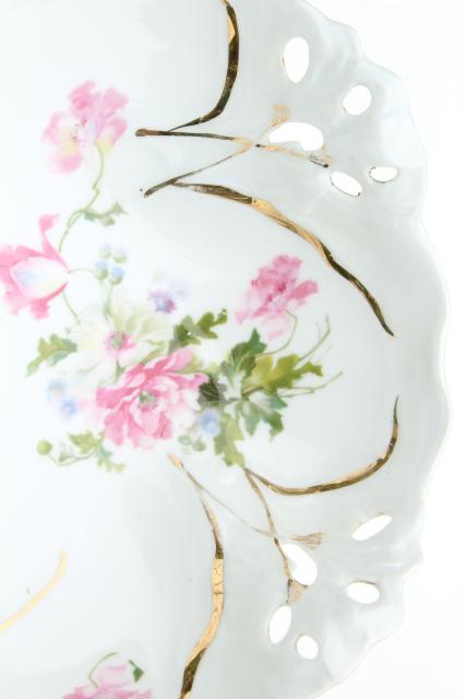 photo of collection of mismatched antique china serving bowls w/ hand painted roses florals #10