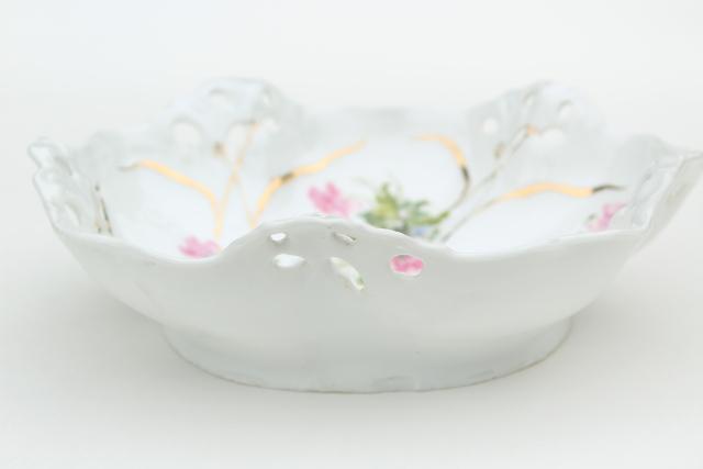 photo of collection of mismatched antique china serving bowls w/ hand painted roses florals #11