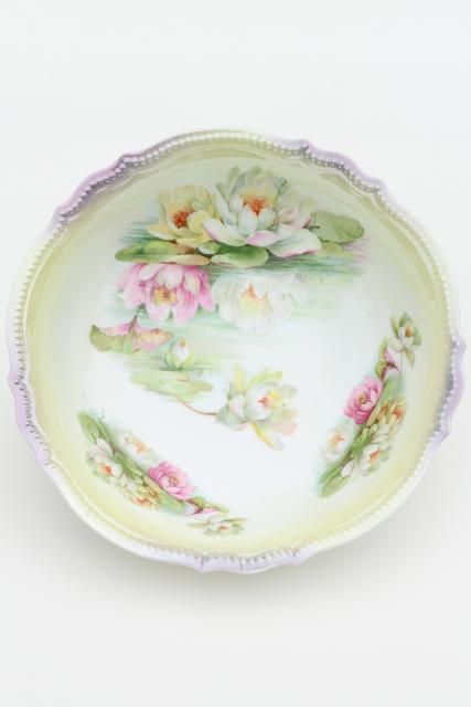 photo of collection of mismatched antique china serving bowls w/ hand painted roses florals #19