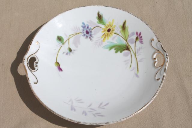 photo of collection of mismatched flowered china plates, antique vintage floral pattern dishes  #4