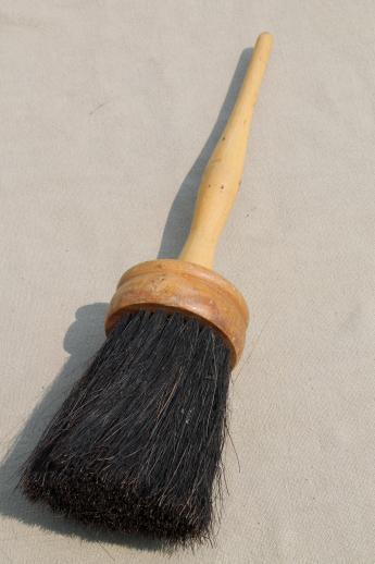 photo of collection of natural bristle brushes - antique barber's brush, vintage horsehair brush #3