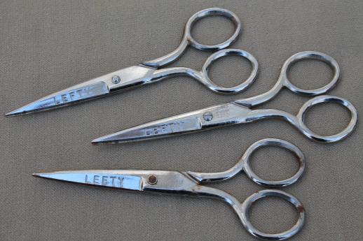 photo of collection of old steel scissors, vintage school scissors lot #2