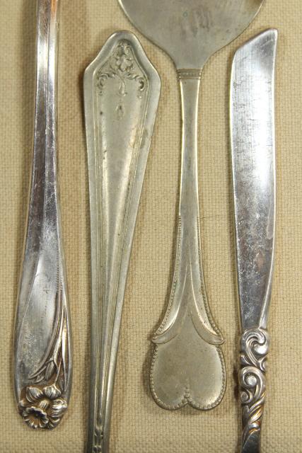 photo of collection of silverplate sugar shovels, jam & preserves spoons, vintage silverware lot #4