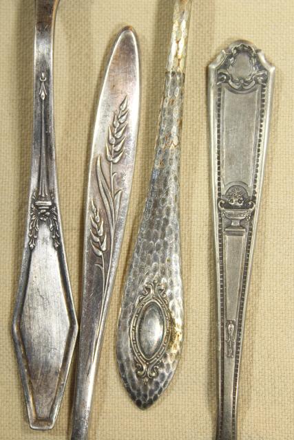 photo of collection of silverplate sugar shovels, jam & preserves spoons, vintage silverware lot #12