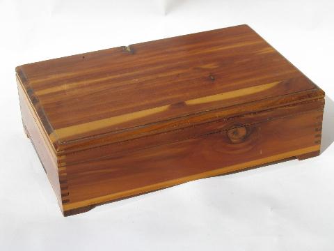 photo of collection of small cedar chests, lot of old wood jewelry boxes #2