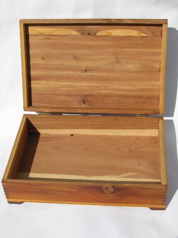 photo of collection of small cedar chests, lot of old wood jewelry boxes #3