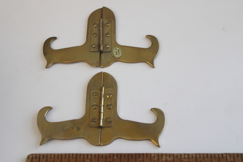 photo of collection of solid brass plate stands, large & small vintage display stands  #12