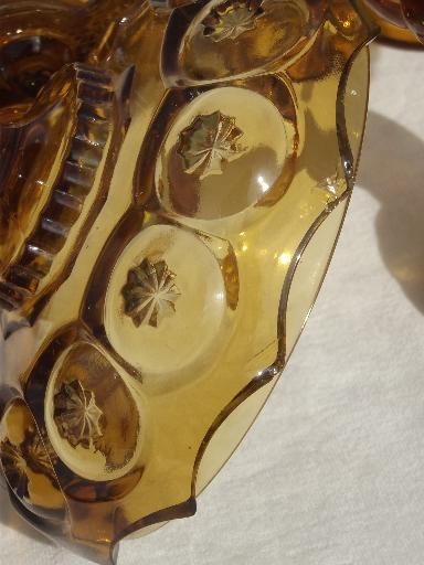 photo of collection of vintage amber glass moon & star pattern glassware, bowls, vases etc. #5