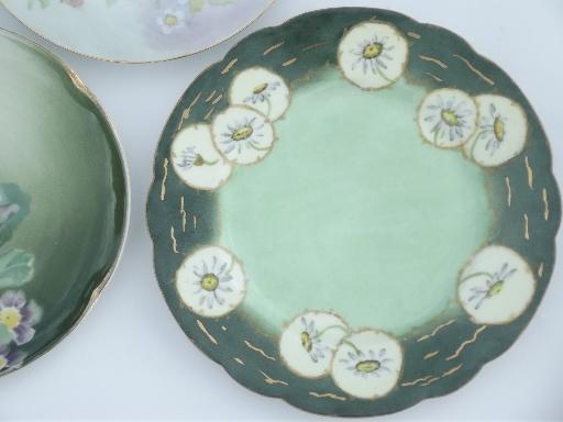 photo of collection of vintage hand-painted china plates w/ fall fruit & flowers #4