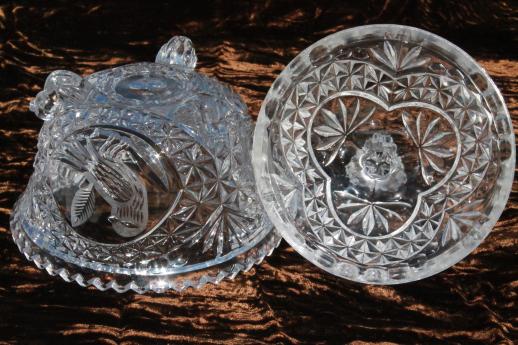 photo of collection of vintage lead crystal candy dishes & covered bowls w/ German labels #9