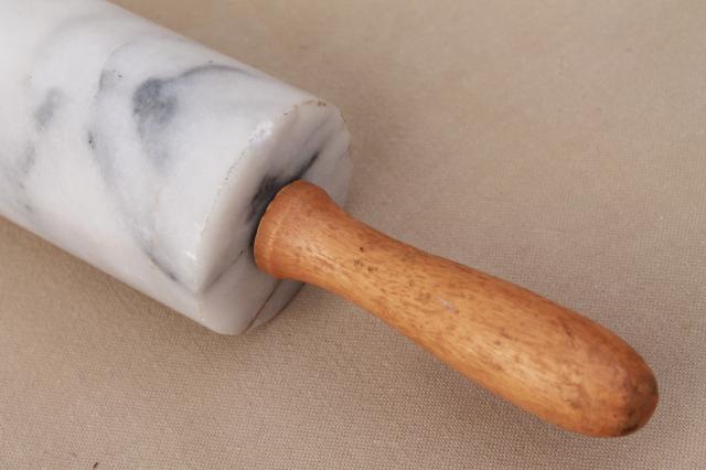 photo of collection of vintage rolling pins, primitive wood rolling pin, marble rolling pin #7