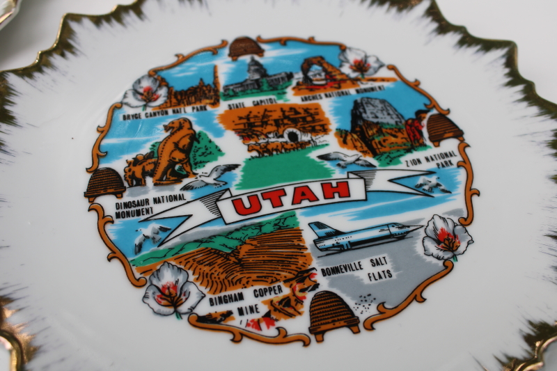 photo of collection of vintage souvenir plates mid-century kitsch wanderlust out west road trip #4